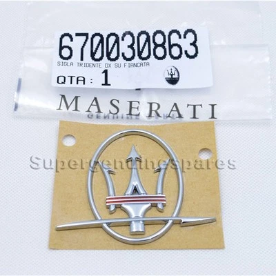 Genuine Maserati GTS  RH Emblem badge With Mark In Red Colour#670030863 New Foto 1 de 4
