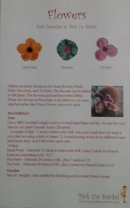 Pick Up Sticks Felted Flowers 3 designs brooches accessories 8.5"x5.5" brochure - Picture 1 of 3
