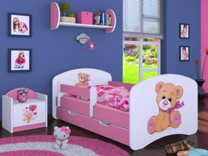 3 teiliges Set Jugendzimmer Kindermöbel Zimmermöbel "Bärchen mit Schleife'' rosa - Bild 1 von 1