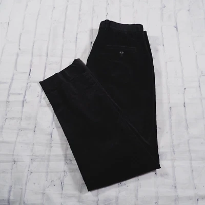 Linea Naturale Black Flat Front Cotton Corduroy Chinos Mens Pants 34x33 - Image 1 of 4