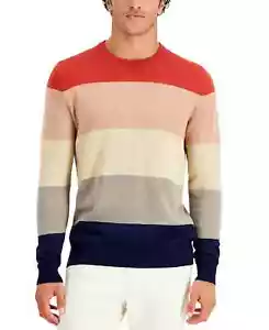 Club Room Herren leichter Baumwollpullover Pullover, mehrfarbig gestreift, Große L - Bild 1 von 1