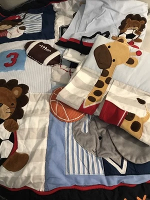 Lambs & Ivy Future All Star Animal Sports Quilt, Diaper Holder , Skirt, Pad 5 Pc - Image 1 of 4