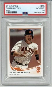 2013 TOPPS MINI #455 BUSTER POSEY CARD SAN FRANCISCO GIANTS PSA 10 LOW POP RARE - Bild 1 von 2