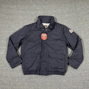 Bulwark FR Heavyweight Jacket CAT 3 2112 Men’s Medium Reg Navy Full Zip NEW Read - Picture 1 of 16