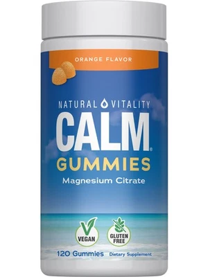 Gomitas de magnesio CALM | 120 gomitas veganas de naranja | de Natural Vitality Foto 1 de 4