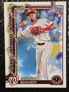2025 Topps Holiday #H167 Darren Baker Washington Nationals Rookie - Bild 1 von 1