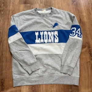 Detoit Lions NFL Sweatshirt Crewneck Herren Large (passt M) grau gestreift blau - Bild 1 von 8