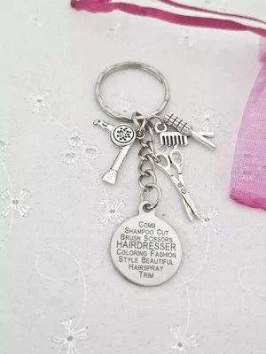CUPCAKE0619 Hairdresser Hairdressing Stylist Keyring Bag Charm With Gift Bag apprenticeship