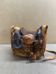 Artisan Tooled Mexican Leather SADDLE  Shoulder Bag Cowgirl Western - Picture 1 of 21
