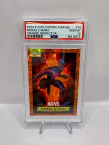2024 Topps Marvel Chrome Sapphire Miguel O'Hara Orange /25 PSA 10 - Picture 1 of 2