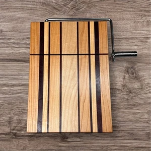 Handcrafted Cheese Slicer Cutting Board Made from Maple and Purple Heart Gift - Picture 1 of 4