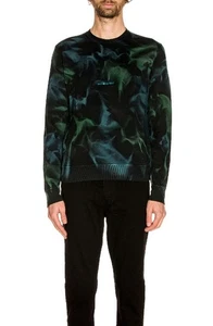 Felpa uomo Saint Laurent nera verde tinta unita taglia large - Foto 1 di 5