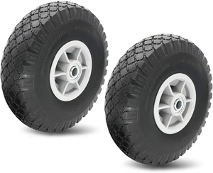 10X3.00-4 Flat Free Tire, 10" Heavy Duty Replacement Tire and Wheel Assemblies, - Picture 1 of 12