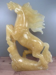 Calcita amarilla grande, caballo tallado a mano, cristal natural de alta calidad, 1704 g - Imagen 1 de 6