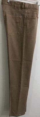 Zegna Men’s Coco Brown Denim 5 Pocket Jean Cotton +Tapered Leg Size 35slim Fit - Image 1 of 4