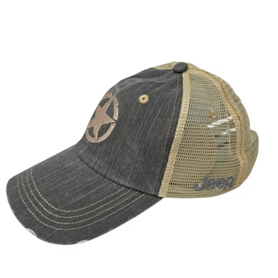 Gorra Jeep Willys Iconic Star Logo Strapback Caqui Malla Envejecida - NUEVA Foto 1 de 4