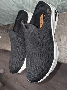 Scarpe da passeggio Skechers donna sportive arch fit slip on nere/bianche sporche taglia 6,5 - Foto 1 di 5