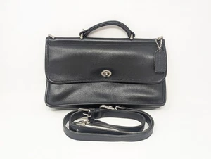 CLEANED & CONDITIONED! 2000 Coach City Willis Black Leather Handbag VINTAGE Bag - Picture 1 of 15
