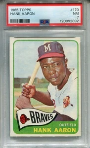 1965 Topps #170 Hank Aaron PSA 7 NM Milwaukee Braves - Picture 1 of 2