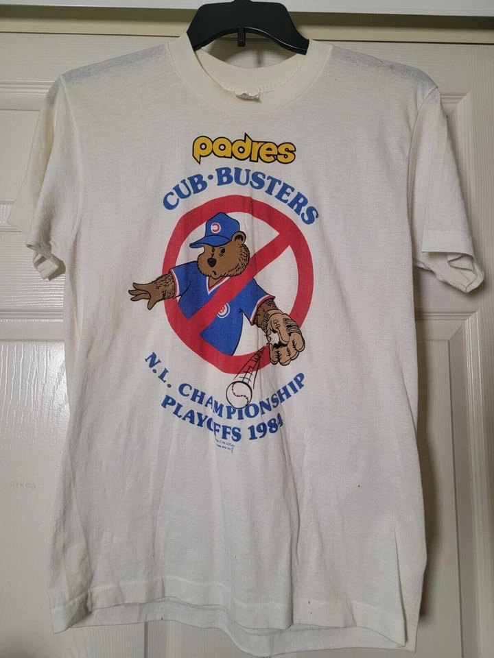 Vintage 1984 San Diego Padres Cubs Busters T Shirt Reprint AN46696 - Image 1 of 2