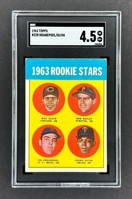 1963 Topps #228 Tony Oliva RC (Twins)    SGC 4.5 VG/EX+    ROOKIE!    HOF! - Image 1 of 2
