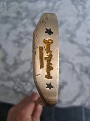 VINTAGE BRASS SLAZENGER JACK NICKLAUS NAPA STYLE PUTTER, RIGHT HANDED, 35" LONG - Image 1 of 4