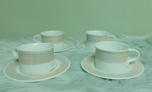 Mikasa Intaglio Tracings Flat Cup and Saucer Lot of 4 Set Microwave Oven Safe - Picture 1 of 4