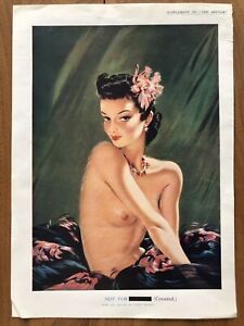 David Wright WW2 Pin-Up nude glamour Girl 1940s print Sketch magazine