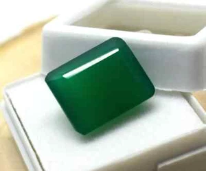 Emerald Shape Green Color Emerald 8-10 CT Loose Gemstone, - Picture 1 of 4