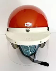 Vintage 1970's Bell Super Magnum Old School Motorcycle Helmet Orange (Size 7) - Foto 1 di 18