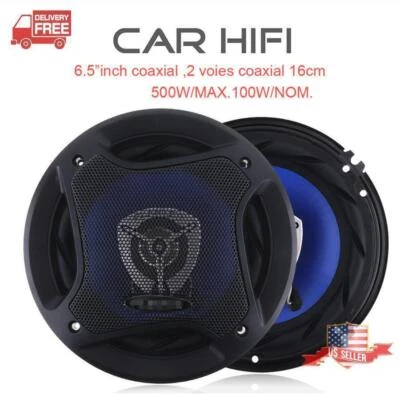 Altavoces coaxiales universales de alta fidelidad de música audio estéreo para automóvil SUV 2 piezas 6,5" 500 W Foto 1 de 4