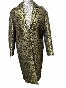 H&M Trinny Leopard Animal Print Coat Green Black Gold Women’s U.S. 2 EUR32 - Picture 1 of 10