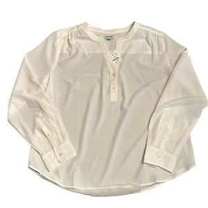 J. Crew Factory Damen-Bluse Popover-Leiste Größe Petite Large neu mit Etikett #CB221 - Bild 1 von 4