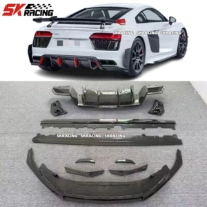 For 2016-2018 Audi R8 Real Carbon Fiber Front Rear Lip Bumper Side skirt kits - Picture 1 of 19