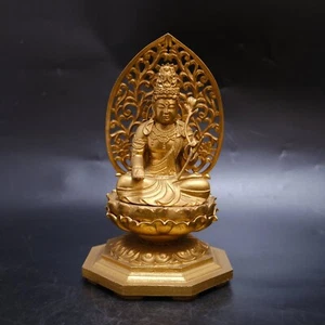 0425c Budismo Japonés Bodhisattva de Compasión Kannon Figura/観音菩薩 - Imagen 1 de 12