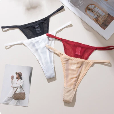4er Pack Sexy Damen Durchsichtig Unterwäsche Unterhose Slip String Tanga Nahtlos - Bild 1 von 4