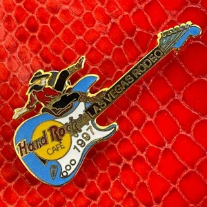 LAS VEGAS US🎸Hard Rock CAFE®HRC PIN🎸1997 NFR RODEO Cowboy GUITAR RED LETTERS🎗 - Picture 1 of 3