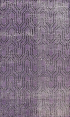 Alfombra oriental Oushak moderna hecha a mano estilo vintage púrpura alfombra de lana 6x8 pies Foto 1 de 4