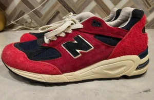 New Balance 990v2 Made in USA Teddy Santis Men's Sneaker Red Navy Shoe M990AD2 - Picture 1 of 11