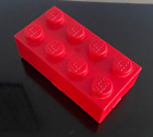 Red Lego Storage Brick Case Measures 2012 8" x 3" x 4"