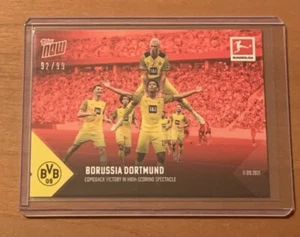 2021 TOPPS NOW #24 BORUSSIA DORTMUND - NUMBERED 92/99 RED PARALLEL - Picture 1 of 2