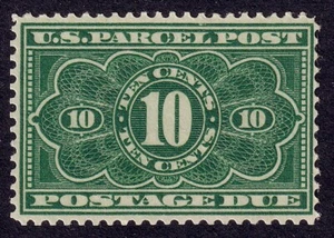 US Scott JQ4, 1913 Parcel Post, 10c dark green, NH MINT - Picture 1 of 2