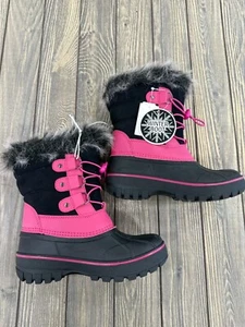Winterstiefel Mädchen 2M rosa & schwarz mit Kunstfellbesatz & strapazierfähigen Gummisohle - Bild 1 von 8