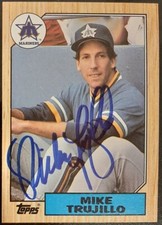 Mike Trujillo Autographed 1987 Topps Seattle Mariners Baseball Card #402