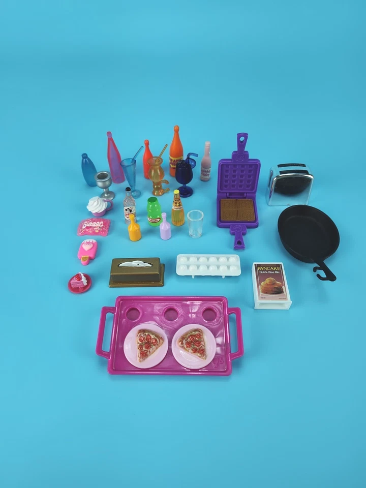 1:6 Scale Mattel Barbie Poppy Parker Doll Food Drinks Accessories Lot Of 28 pcs - Image 1 of 4