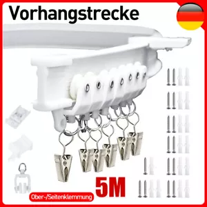 Gardinenschiene Biegbar Top/Seitlich Montage Vorhangschiene Flexibel weiß 5Meter - Bild 1 von 12