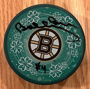 Bobby Orr  Signed Autographed Green Clover Puck Great North Road COA