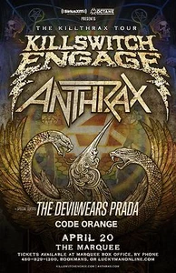 KILLSWITCH ENGAGE/ANTHRAX "KILLTHRAX TOUR" 2017 PHOENIX CONCERT POSTER-Metalcore - Picture 1 of 1