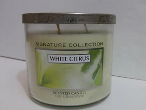 Bath & Body Works Signature Collection White Citrus Scented Candle 3 Wick 14.5oz - Picture 1 of 4