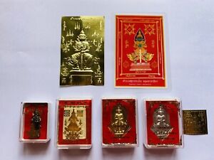 Set 7 Pcs Thai Amulet  Total Thao Wessuwan LP It Wat Chulamani  Anti Ghost/Lucky